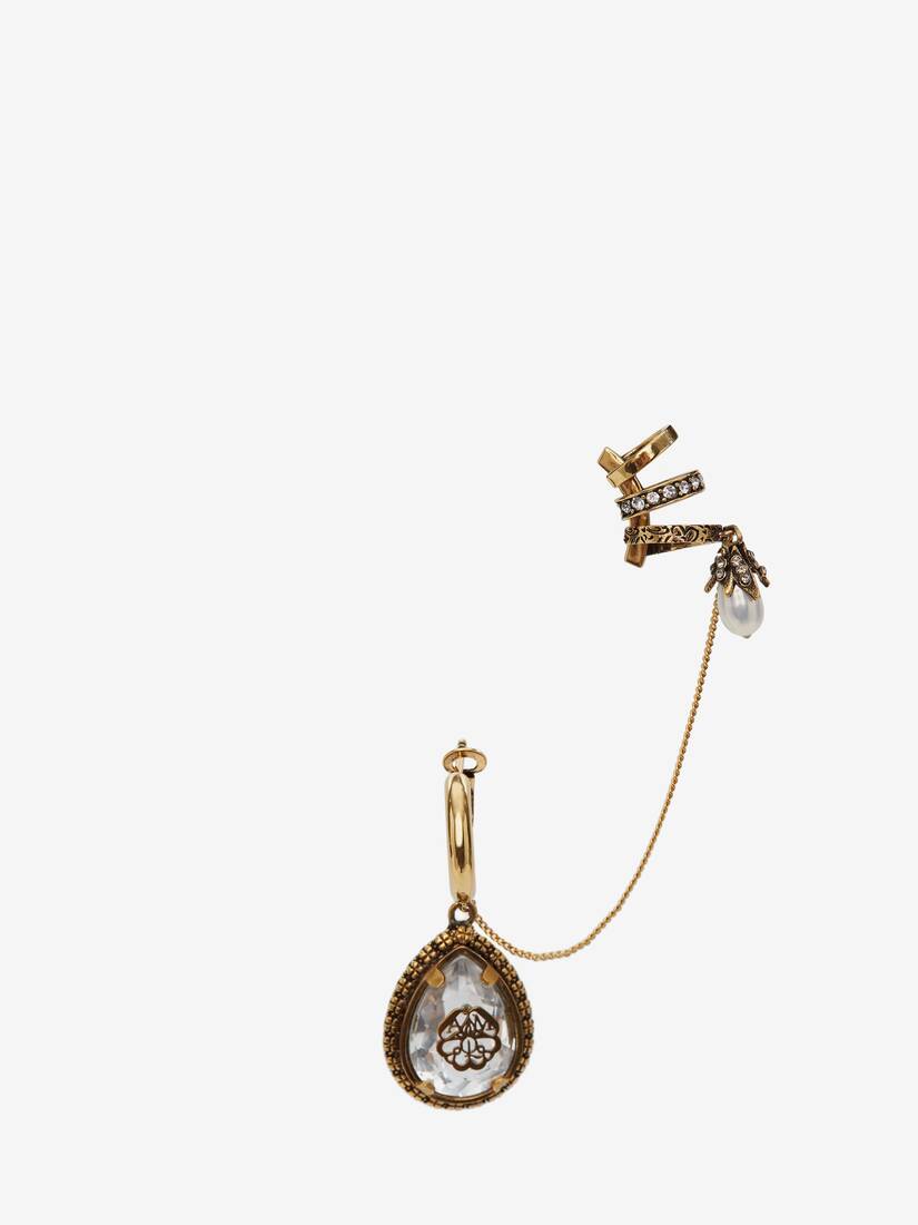 Ear Cuff Alexander McQueen Charm Seal Droplet Mujer - Dorados - Mexico 604-FQOSLX